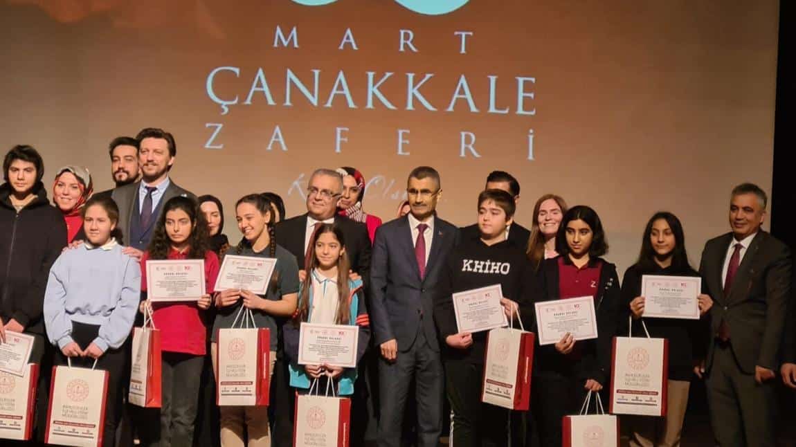 18 Mart Çanakkale Zaferi ve Şehitleri Anma Günü dolayısıyla düzenlenen kompozisyon ve şiir yarışması  Ödül Töreni